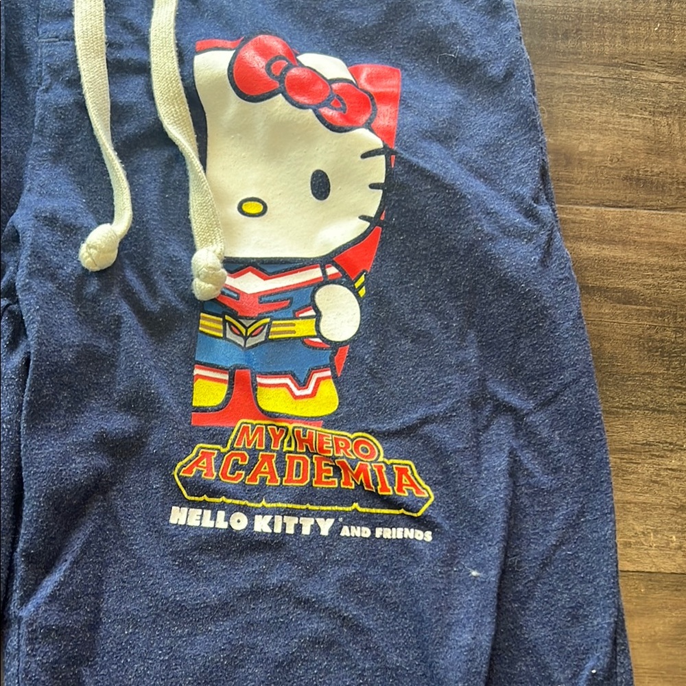 Hello Kitty Blue Pajama Pants with Cartoon Design - Picture 2 of 4